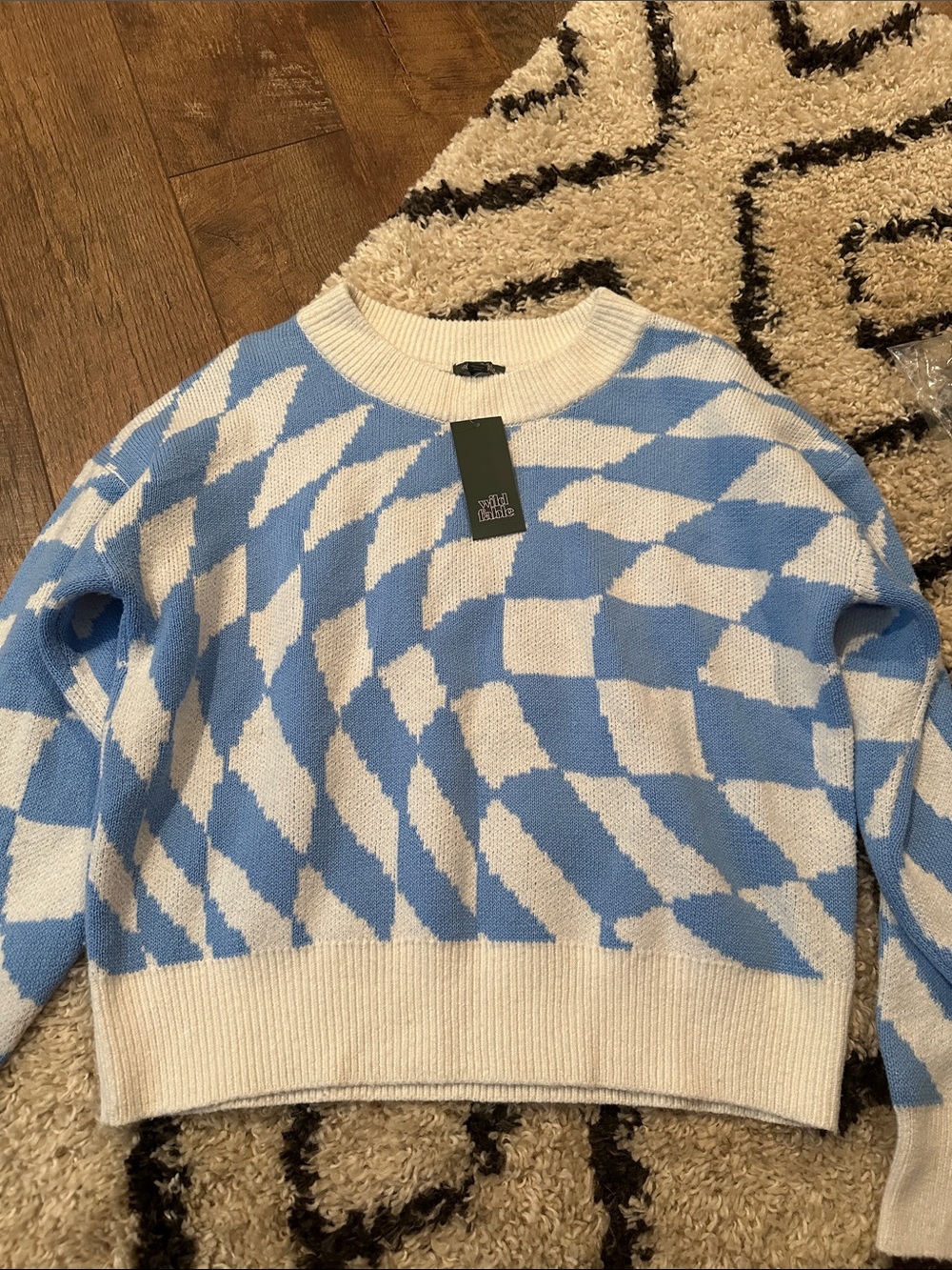 Wild fable Blue and White Patterned Women’s Sweater